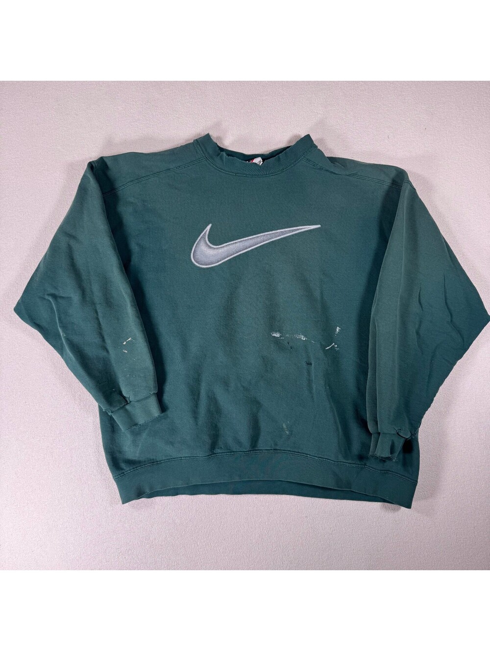 Vintage 90s Nike Big Swoosh Paint Splattered Sweater